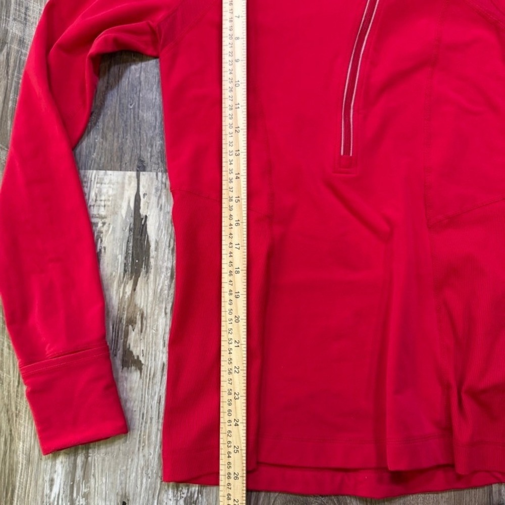 Lululemon Run For It Pullover Women 8 Currant Red Cross Train Pony Tail Hood - Picture 11 of 14